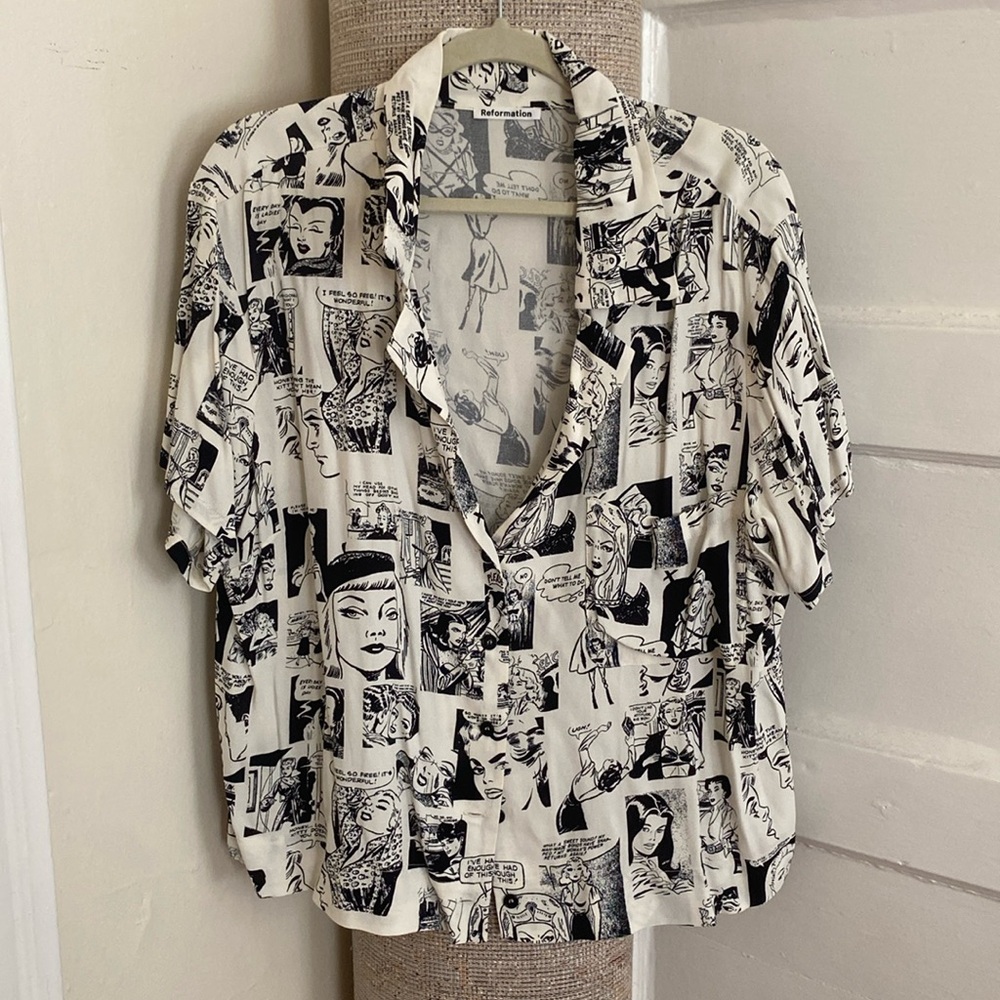 Reformation Newsprint Top